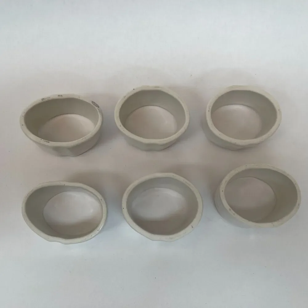 Napkin‎ Rings All White Lot of 6